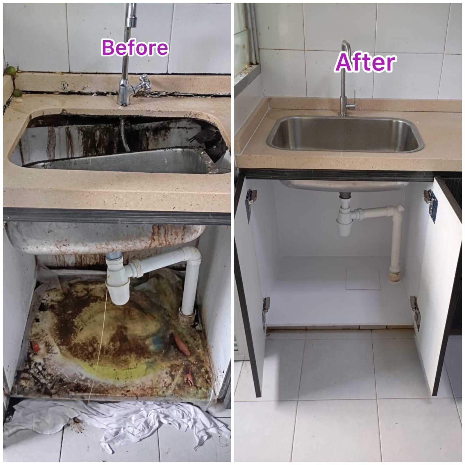 Under Sink Cabinet Base Repair Service in Singapore